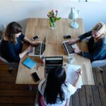 Women meeting over coffee